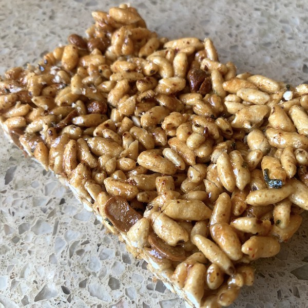 square of japanese puffed rice Okoshi candy
