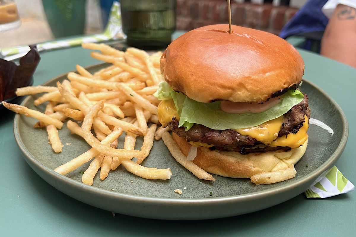 Cheeseburger and fries