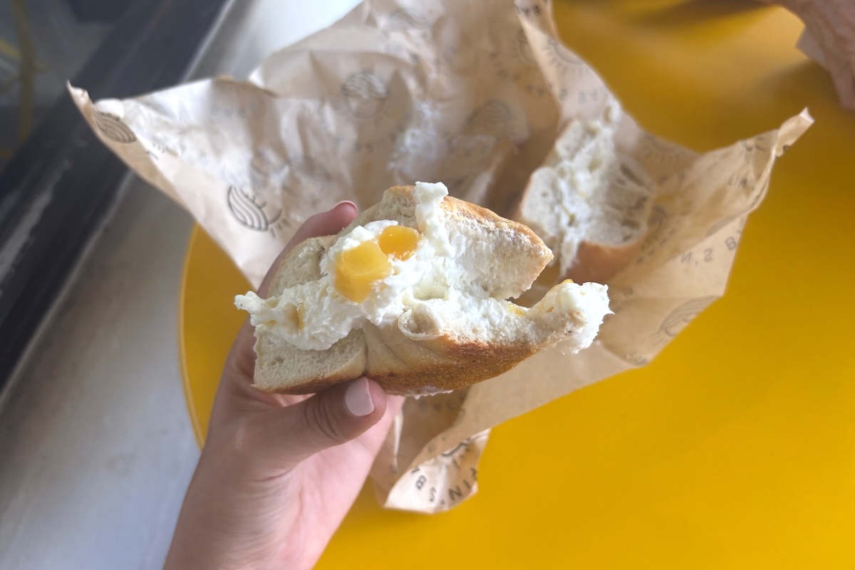 Fins Bagels Mango Bagel